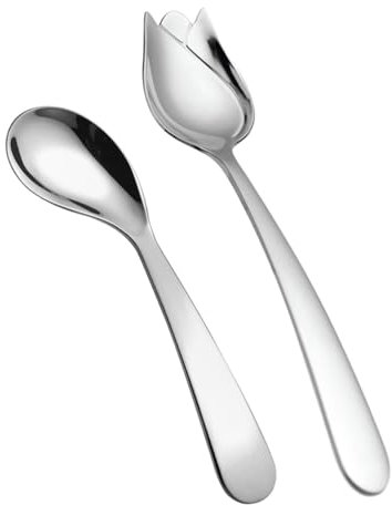 FRCOLOR 2pcs Angled Spoon Fork Lightweight Ergonomic Adaptive Eating Utensil Assist Tableware Curved Spoon Easy Use for Patients Food Feeding Aide