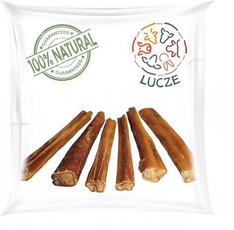 Kalbsziemer wie Ochsenziemer für Hunde 15cm,100% natürliche Kaustangen getrocknet, Langer Kauspaß, Zahnpflege & Belohnung, ohne Zusatzstoffe, hart & proteinreich von Lucze