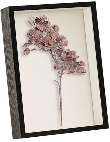 Marco de fotos de 6 x 4 pulgadas, cajas de sombra 3D profundas, marcos de madera para manualidades y flores (negro, 431, profundidad de 5 cm)