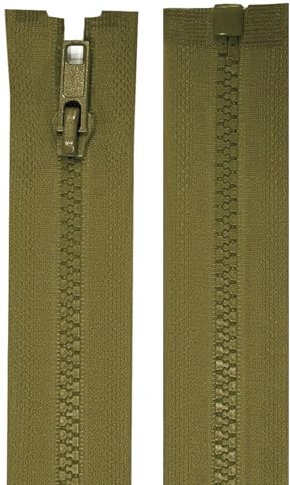 cyclingcolors 2x Cerniera Lampo n. 5 70 cm Chiusure Cursore Tirante Zip Poliestere Abbagliamento Arredamento Cucito Giacche, Verde kaki