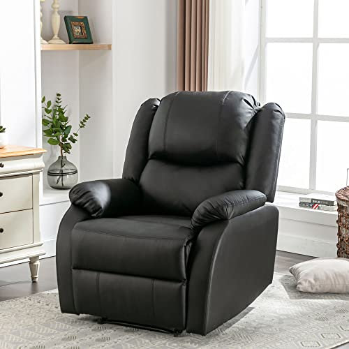 Relaxsessel & -liegen Einzelsessel Fernsehsessel Ausziehließer Liegestuhl PU Leder Sessel Liege Einlades Sofa Akzent Stuhl Handbuch Liege mit PU-Leder mit Fußstütze, Seitentasche für Wohnzimmer XXL