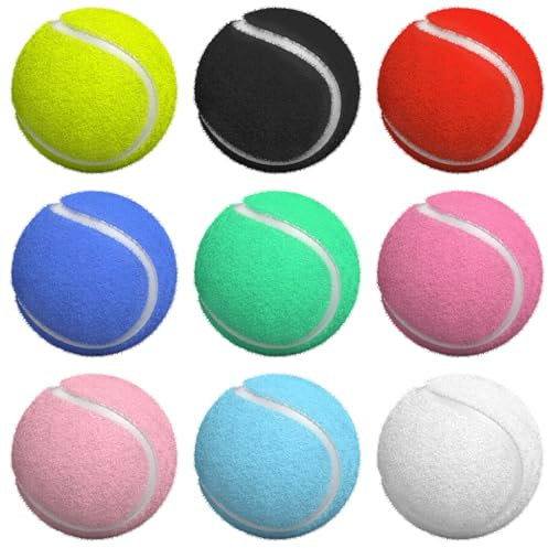 GBKDQQ 9 pelotas de tenis, pelotas de tenis avanzadas, pelotas de tenis, pelotas de tenis para principiantes, pelotas de tenis para niños, para mascotas, adecuadas para juegos, enseñanza, máquina de