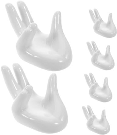 KOCKSHION Portauova in Ceramica a Forma di Mano Set da 6 Pezzi, Espositore per Uova Sode e Decorazioni Pasquali per Cucina e Colazione Famiglia