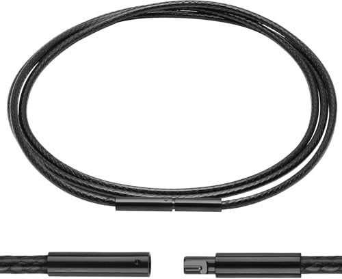 Luxeu Halskette Schnur Herren, Kette Schwarz, Gewachste Baumwollkordel Kette, für Herren und Damen, mit Box und PVC-Tasche, für Armbänder, Halsketten, DIY Handwerk