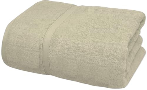 WovenWonder Lyxigt jumbo badlakan extra stort supermjukt 800-GSM stora badrumshanddukar (100 x 150 cm) spa kroppswrap hotellkvalitet (krämfärgad, jumbo badlakan)