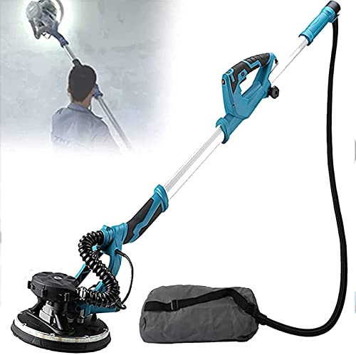 Strumenti di Finitura Piatta Levigatrice per cartongesso professionale, levigatrice elettrica da 1800 W con 20 fogli di carta vetrata, con aspiratore per polvere, 5 velocità variabili 1000-