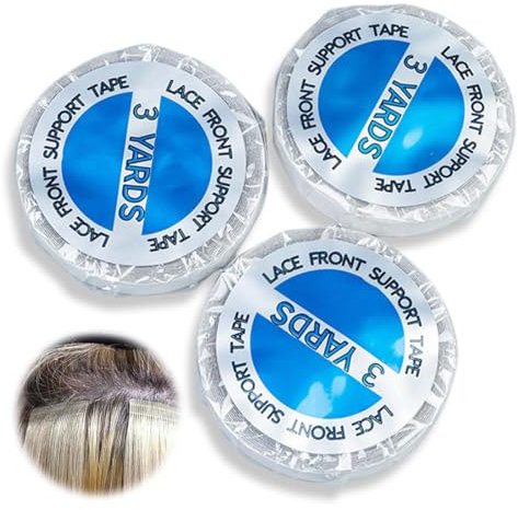 WUSJCOF 3 Rotoli di Nastro Biadesivo, Strisce Adesive per Toupet e Extension Capelli Veri, Nastro per Extension Capelli Biadesive e Allungamento dei Capelli