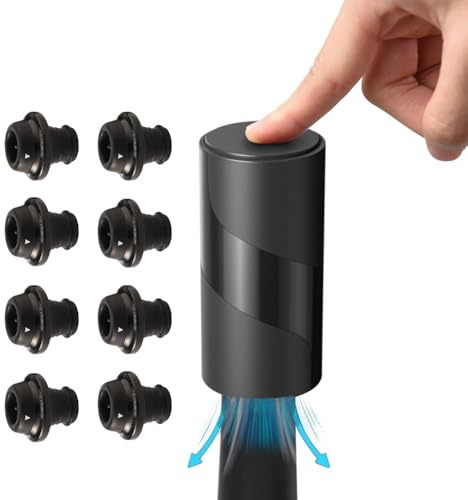 KUBEMUEG Electric Wine Saver Pump with 8 Vacuum Wine Stopper Reusable Wine Bottle Stopper Preserver Keeps Fresher for Longer (Set-02)