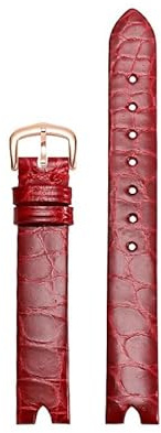 hoosouk Lederarmband für OMEGA De Ville Lederarmband V-förmige Öffnung Schraubstange Damenuhr(Redr)