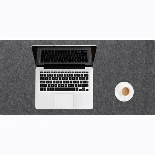 Große Filz-Schreibtischunterlage, Maus-Tastatur-Unterlage, kratzfest, rutschfest, für Büro, Zuhause, Arbeit, Studium, Schreibzubehör, Dunkelgrau, 120 x 60 cm