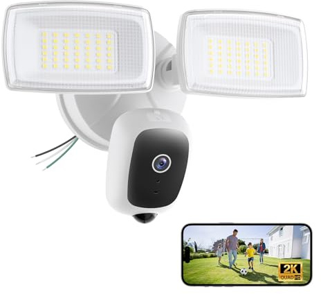 Onforu 4MP Überwachungskamera Außen mit Licht, kabelgebunden, Bewegungsmelder, 5 GHz/2,4 GHz WiFi, Farb-Nachtsicht, 2-Wege-Audio, Sirene, 24/7-Aufzeichnung, IP65 wetterfest