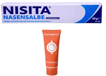 Nisita Nasensalbe I Befeuchtet & pflegt trockene Nasenschleimhaut I Löst Borken & Krusten I Konservierungsstofffrei I Für Säuglinge, Kinder & Erwachsene I Spar-Set plus Pharma Perle (1x 20 g)
