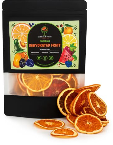 Dehydrated Orange Slices Wheels |100% Natural Air-Dried Citrus Fruit Slices | Dried Orange Wheels for Garnishing Cocktails, Gin, Baking, Teas & Crafts | Vegan & Gluten-Free (90 PLUS ORANGE WHEELS)