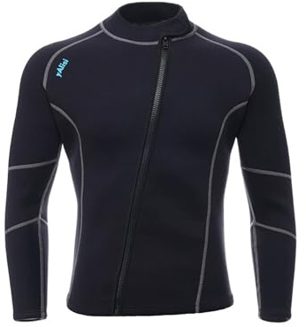 Miutii våtdräkt för män, 3 mm, dykning, neoprenjacka, våtdräkt, toppar, för surfing, snorkling, simning, svart, S