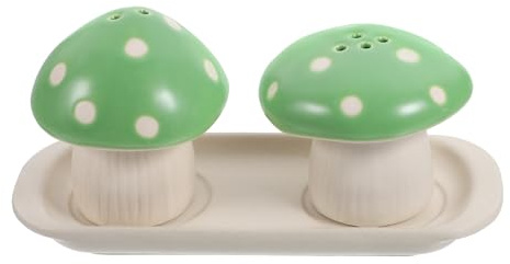 HOODANCOS Set Spargispezie in Ceramica a Fungo, Saliera e Pepiera Compatte per Cucina, Barattoli per Spezie da Tavola per Uso Domestico e Ristoranti