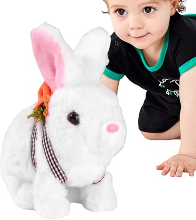 Realistic Bunny Plush - Interactive Stuffed Toy, Animated Play with Motion Features, Electronic Pet Figure with Actions, Soft Plush Design, Jumping Twitching Ears for Engaging Fun