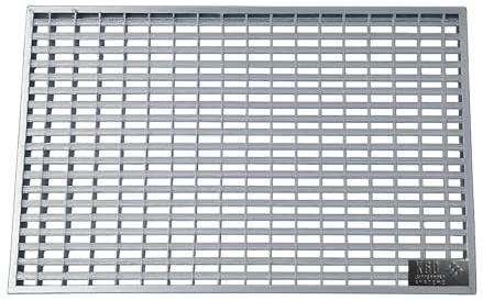 K60 Schuhabstreifer Gitterrost mit stabiler V-Stab Masche | 390 x 590 mm (Nennmaß 400 x 600 mm) | Stahl feuerverzinkt | begehbar | für Außen | Fußabstreifer Fußabtreter Eingangsrost Maschenrost