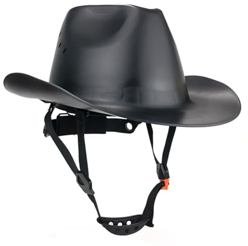 NONDK Cowboy Säkerhetshjälm med Ventilationshål HDPE Fullskärm Hård Hatt för Utomhusbyggnadsarbete Keps för Järnvägsräddning A