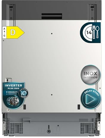Cecotec Lavavajillas Integrable de 60cm Bolero Aguazero 6250 Full-BI. Capacidad 14 Servicios, Motor Inverter, 6 Programas, Bandeja Superior Ajustable, Inicio Diferido, Cesta Cubiertos