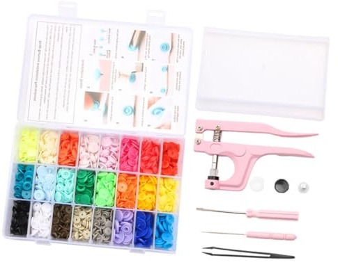 SUIOPPYUW Bottoni automatici in resina, kit fai da te, punteruolo, artigianato e sartoria, progetti di passione, cucito e vari progetti domestici. Set di bottoni automatici,
