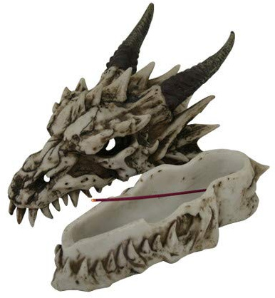 Pacific Giftware Stryker The Smoking Dragon Sculptural Small Incense Box Burner [White]