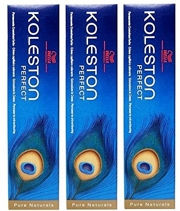 3x Wella Koleston Perfect 5/0 Hellbraun Haarfarbe Coloration - 60ml