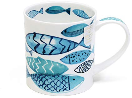 Dunoon en porcelaine anglaise Bleu mer Mug - Go Fish