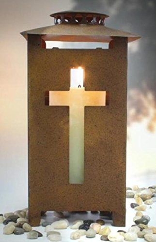 Grablaterne rost mit Kreuz Licht Design auf jeder Seite. Höhe 25cm. 1 Stück