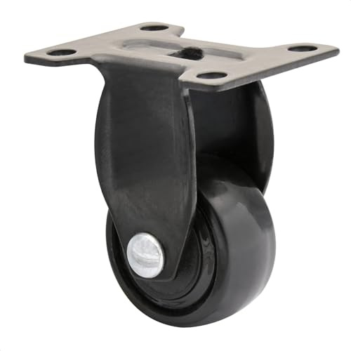 WAGNER Design - 3C - Bockrolle/Apparaterolle/Transportrolle/Möbelrolle - schwarz, Softlauffläche, Durchmesser Ø 25 mm, Bauhöhe 40 mm, Anschraubplatte 30 x 40 mm, Tragkraft 12 kg - 01242701