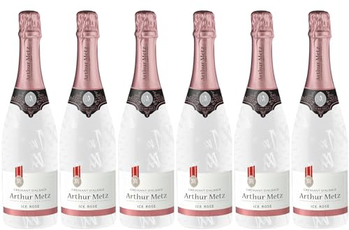 Arthur Metz - Crémant D'alsace - ICE Demi-sec Rosé 11%, Méthode traditionnelle, vieilli sur lattes (6 x 0,75 L)
