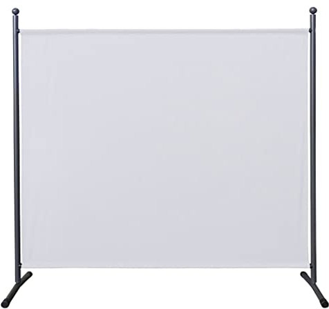 QUICK STAR Paravent 180 x 178 cm Stoff Raumteiler Groß Garten Stellwand Trennwand Balkon Sichtschutz Weiß