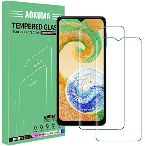AOKUMA Tempered Glass for Samsung Galaxy A13/A12/A23/32/A04S/A04/A03 Screen Protector, [2 Pack] Premium Quality Guard Film, Case Friendly, Shatterproof, Shockproof, Scratchproof oilproof