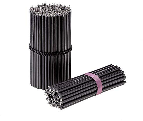 Danilovo Ritual Bienenwachs Kerzen (Schwarze) - Kloster Orthodoxe Kerzen für Gebet, Tischdeko - Ungiftig, Ruß - Tropffrei, Lang, Nachhaltige Produkte, N140, Höhe 16 cm, Ø 5 mm (150 Stück)