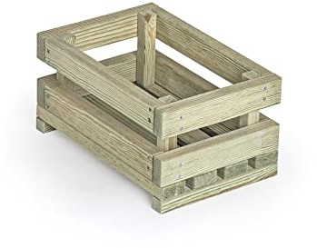 Erzi 10043 Kiste Outdoor aus Holz, Kaufladenspielzeug für Kinder | zum Spielen im Garten, Kaufmannsladen, Rollenspiele, Kreative Spielwelten gestalten