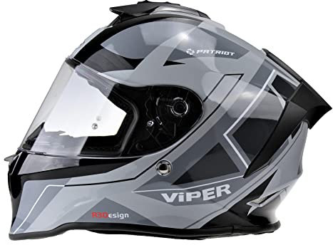 ViPER RS55 Full Face Motorcycle Helmet - Crash Rider Biker Sports Motorbike Helmets for Street Racing Touring - Adult Mens and Womens Safety Helmet ECE22.06 & ACU Gold Approved -CYCLONE GREY-XL