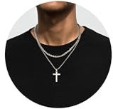 YADOCA Collar Hombres Acero Inoxidable Cruz Collar Cadena de Cuerda Cruz Colgante Collar Simple Joyería Regalos Cadena Collar Plata Cadenas para Hombre