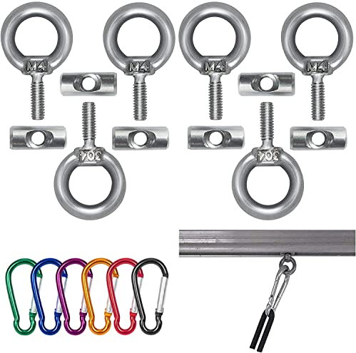 TNSLAND Stopper für Kederschiene 6 mm, Edelstahl Kederstopper mit 6 verschiedenfarbigen Karabinern für Wohnwagen, Wohnmobil, Campervan, Boot