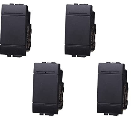 4 Pezzi Deviatore, Compatibile Con Bticino Living Light (Nero)