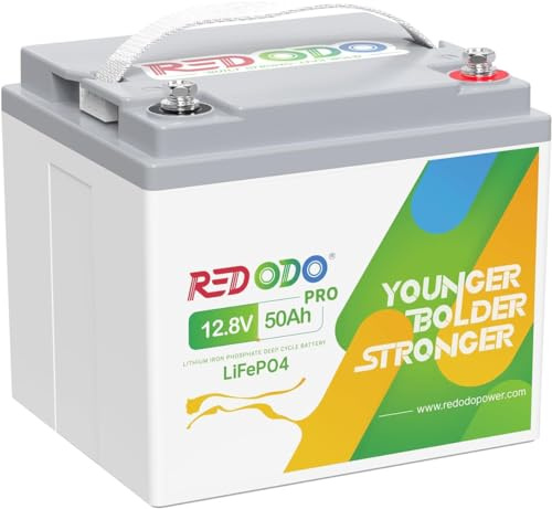 Redodo 12,8V 50Ah Pro LiFePO4 Lithium-Batterie, 50A BMS 640Wh Energie, Lithium Akku mit 4000+ Zyklen bei 100% DOD, Ersatzbatterie für weitverbreitet in Überwachungssystem | Ideal für die Stromversorgung von Wohnmobilen, Notstromaggregaten, Solaranlagen, Elektromotoren und Bootsausrüstung.