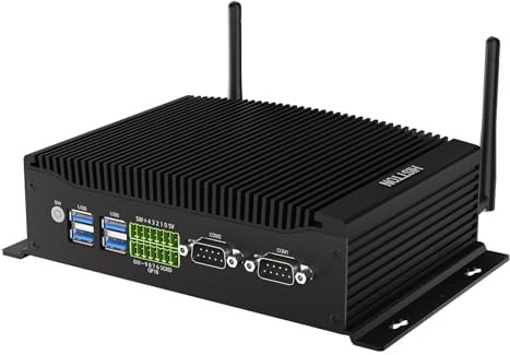 HISTTON Mini PC industriale Core i7-10810U, 16GB RAM 512GB M.2 SSD, Mini Computer con 2 RS232/485 COM, Dual HD+DP 4K Triple Display, 2 LAN, 6 USB, GPIO, Wifi, BT4.2, Mini PC Windows 11, supporto Linux