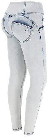 FREDDY - Jeans Push Up Wr.up® 7/8 Superskinny Denim Navetta Bleached, Donna, Denim Chiaro, Large