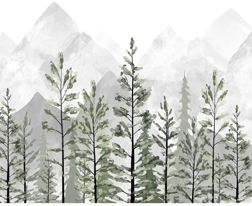 murando Fototapete Premium-Vlies Natur 350x256cm Foto Tapete Schlafzimmer Wohnzimmer Moderne Vliestapete XXL Wandtapete Motivtapeten Bildtapete 3d Effekt Wand Dekoration Wald Berge Bäume wie gemalt