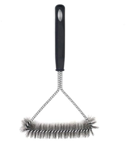 Grillbürste, Grill Reinigungsbürste mit Extra Langer Edelstahl Borsten, Edelstahl Spatel und PP Wärmedämmung Griff, für Gasgrill, Holzkohlegrill, Kugelgrill, Elektrogrill und Grillrost