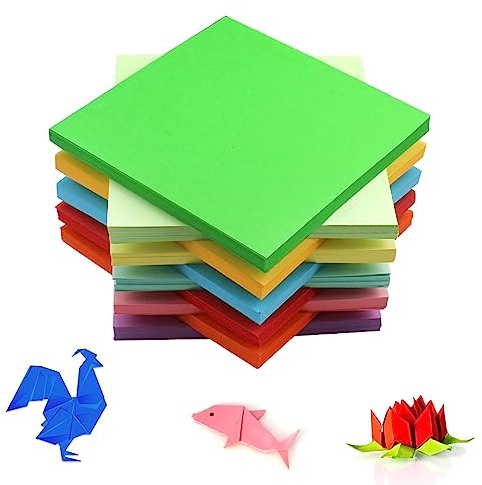 100Sheets 15X15cm Colored Paper,70g Decorative 10Assorted Colors Paper for DIY Arts Crafts (millimeters, 150 x150)