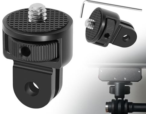 KAPSING 1/4 Zoll 360° Drehung Stativ Halterung Gewinde Adapter Kamera Zubehör kompatibel mit Gopro Helmhalterung Motorrad kompatibel mit Insta 360 x2 x3 und Anderen Action-Kameras