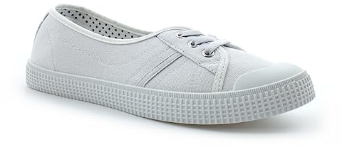 Ladies Pumps Womens Pumps Ladies Canvas Shoes Womens Canvas Shoes Girls Canvas Shoes Girls Pumps Ladies Low Cut Canvas Shoes Womens Summer Shoes Slip On Pumps Elastic Lace All White Pumps 7 UK
