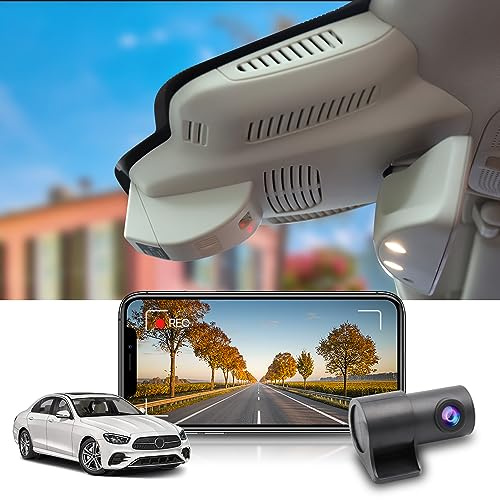 Fitcamx Dashcam Auto Vorne Hinten Geeignet für Mercedes-Benz E-Class (HD2-6251 Schwarz) 2017-2023 W213 (5th Gen), OEM 2160P+1080P 4K UHD WiFi, Loop-Aufnahme, G-Sensor, WDR, Plug & Play, 128GB Karte