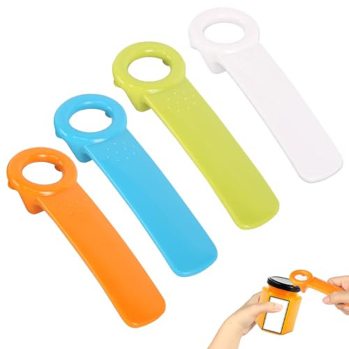 4 Pièces Ouvre Boite de Conserve Ouvre Bocal Ouvre Pot de Confiture Gadget Cuisine pour Personnes Ágées Enfants Femmes Mains Faibles