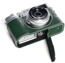 TP Original Kameratasche für Fujifilm X100VI, handgefertigt, echtes Leder, halbe Größe, Grün