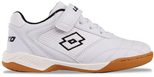 Lotto Whizzer K - Tenis Unisex para niños, Blanco y Negro, 9.5 UK Child